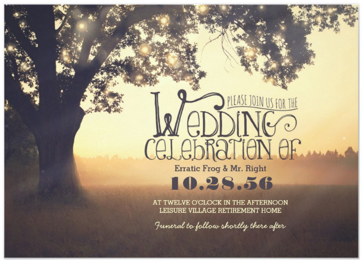 erratic frog's wedding invitation